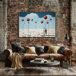 Surreal Trees in Desert Futuristic Sci-Fi Poster