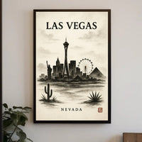 Las Vegas Skyline Artistic Urban Cityscape Poster