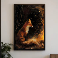 Enchanted Fox By The Fire William Morris Art Poster