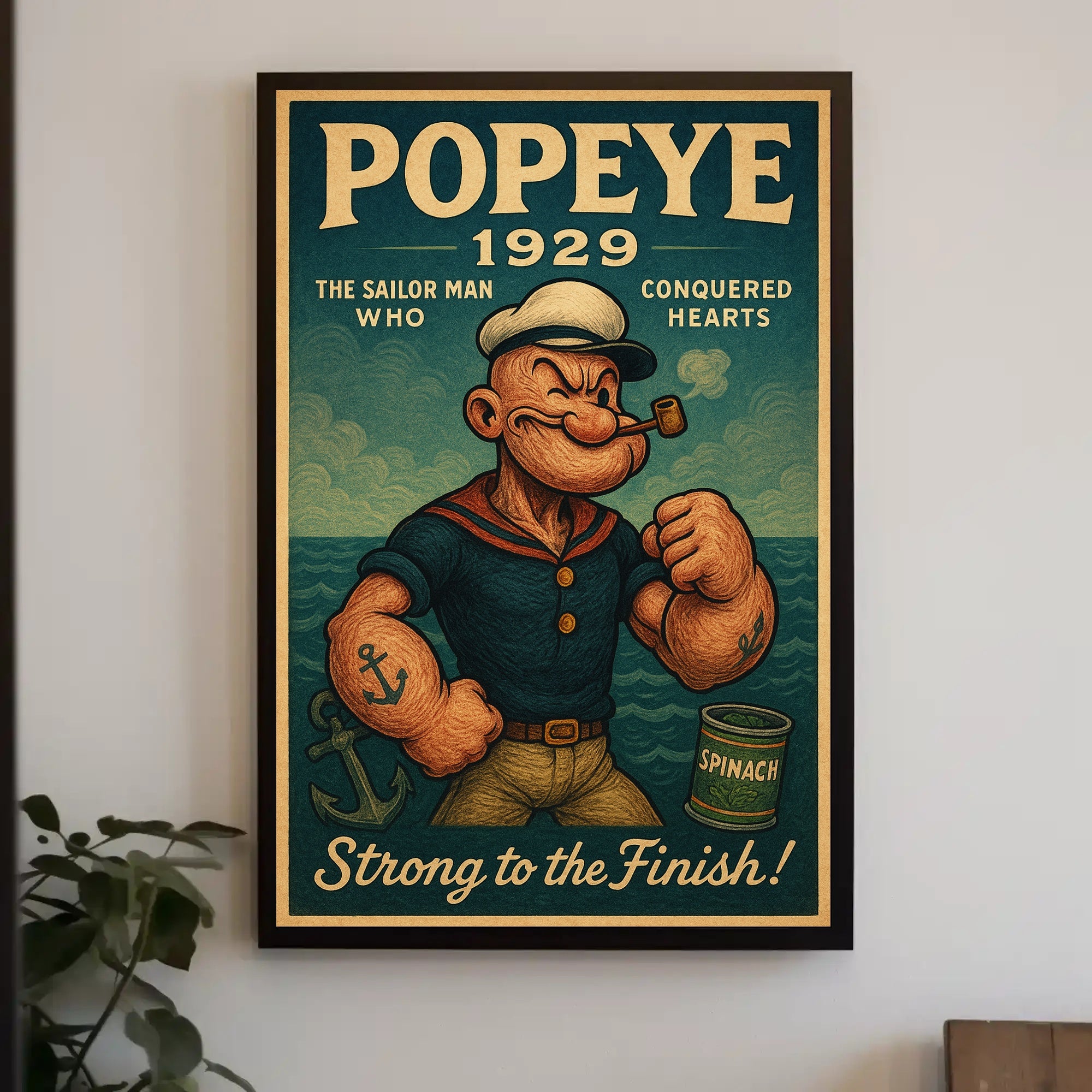 Popeye Vintage Poster Wall Art Retro Sailor Print