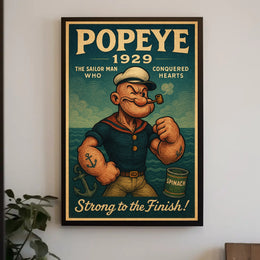Popeye Vintage Poster Wall Art Retro Sailor Print