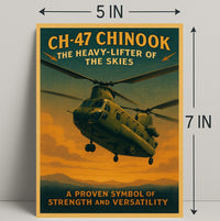 CH-47 Chinook Vintage Aviation Poster PosterGoat