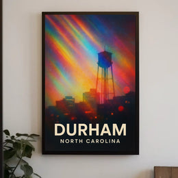 Durham Skyline Vibrant Digital Painting Poster