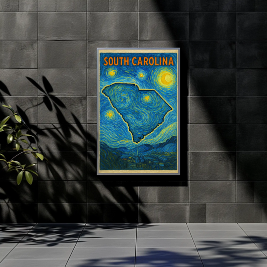 South Carolina Starry Night Poster