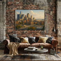 Detroit Skyline Cityscape Wall Art Photography Realism Minimalist Decor Enthusiasts Wanderlust Poster