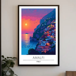 Amalfi Coast Sunset: Dreamy Travel Poster