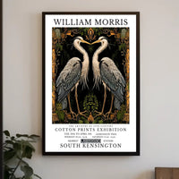 Elegant Herons Morris-Inspired Vintage Artistic Poster