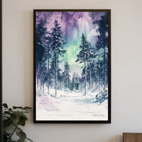 Finland Lapland Snowy Forest Landscape Poster