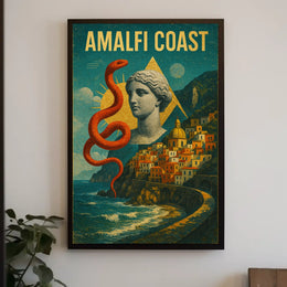 Amalfi Coast Artistic Impression Poster Wall Art Decor