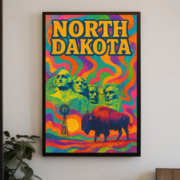 North Dakota Psychedelic Poster