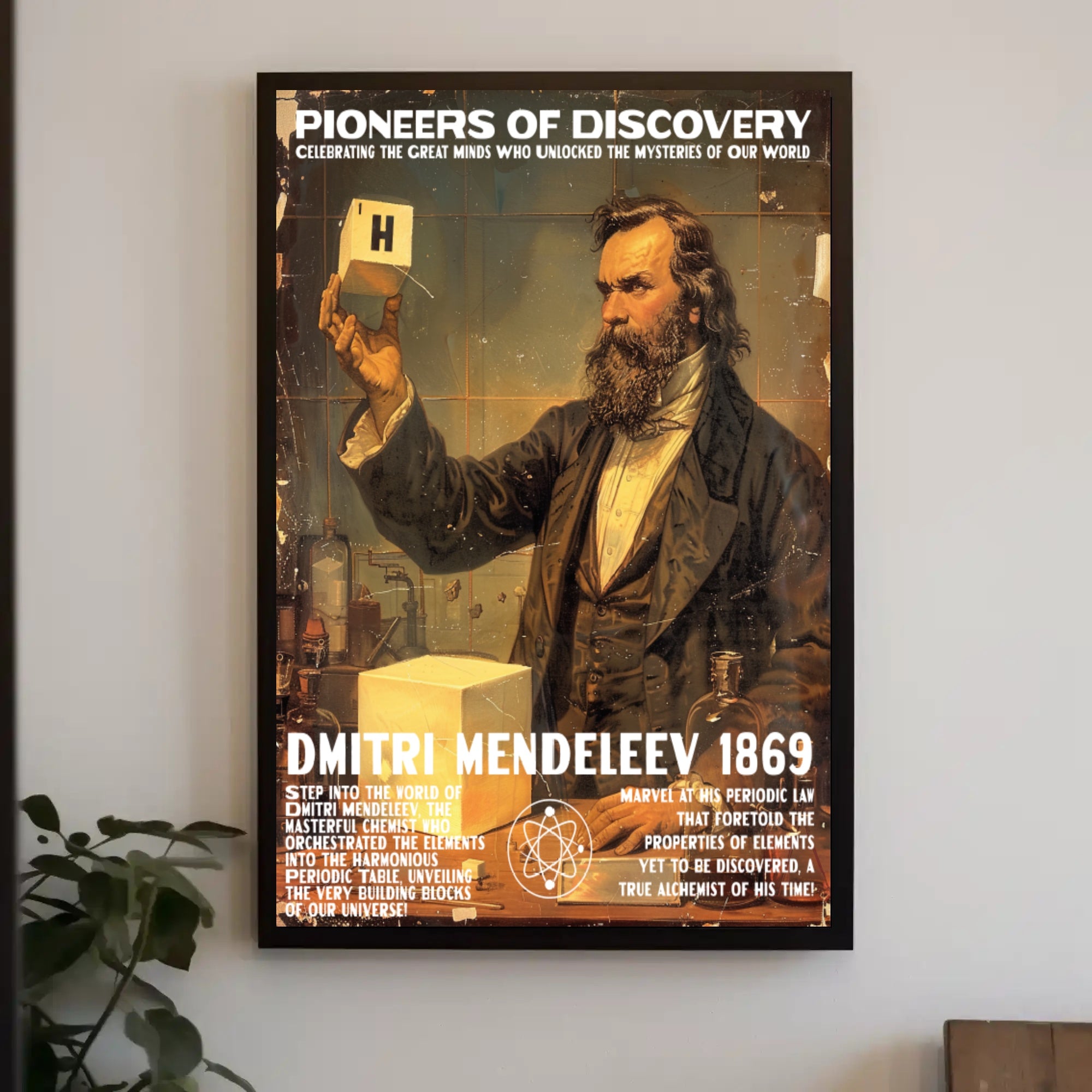 Mendeleev Chemistry Inspiration Vintage Educational or Infographic Poster