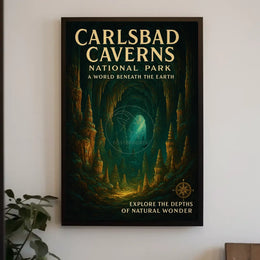 Carlsbad Caverns Vintage National Park Poster