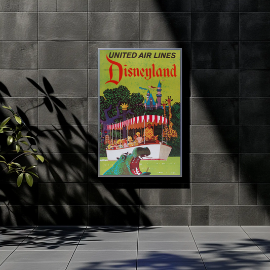 Disneyland United Airlines Travel Poster