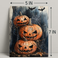 Haunted Halloween Pumpkins Poster