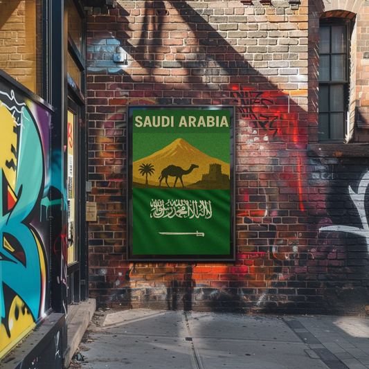 Saudi Arabian Vintage Design Cultural or Heritage Poster
