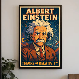 Einstein Relativity Theory Vintage Educational Poster