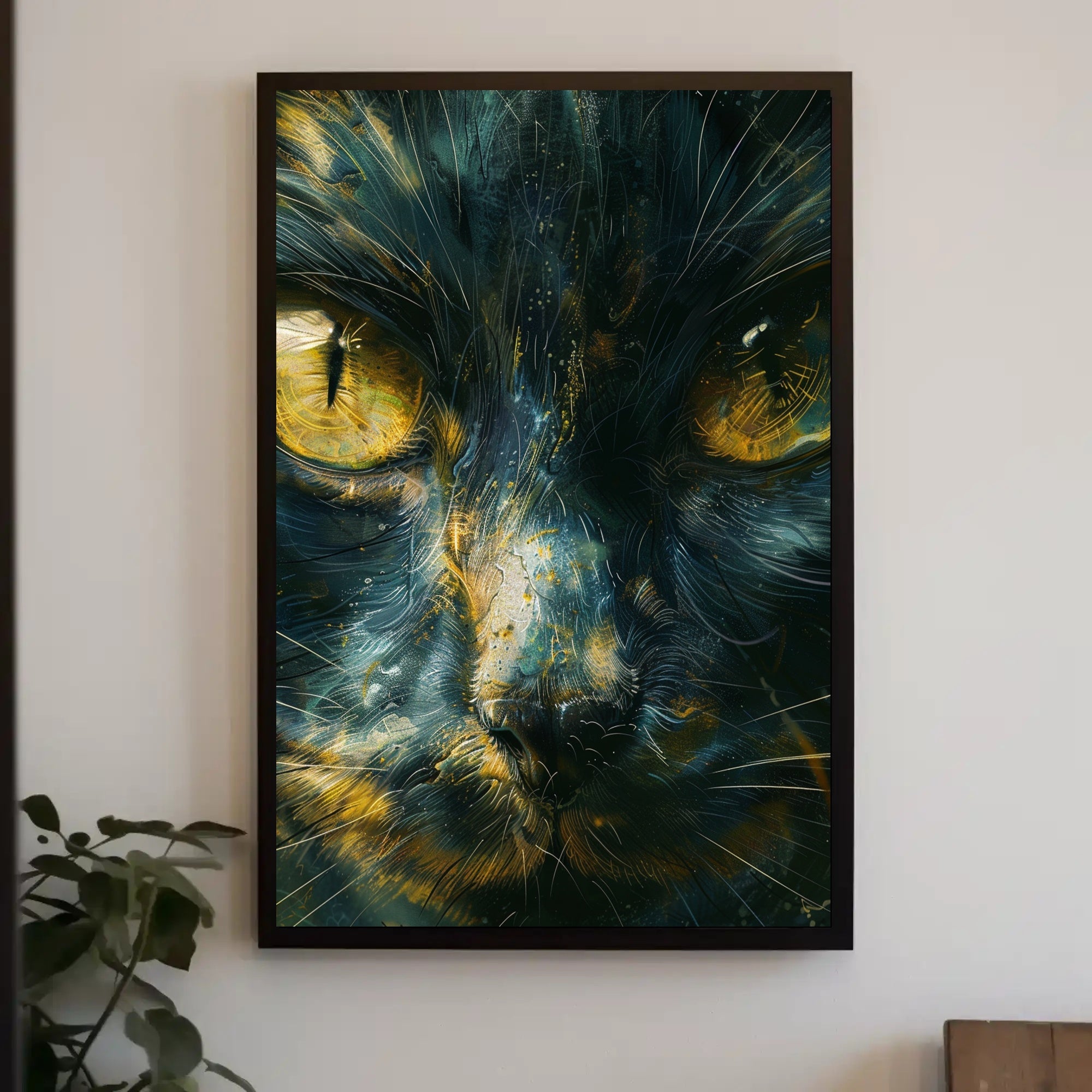 Mystical Feline Portrait Art Print Decor PosterGoat