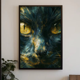 Mystical Feline Portrait Art Print Decor PosterGoat