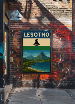 Lesotho Scenic Beauty Vintage Travel Poster
