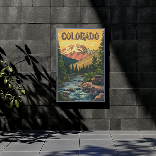 Colorado Vintage Poster - Mountain River