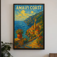 Amalfi Coast Poster Art for Coastal Wall Decor 18x24