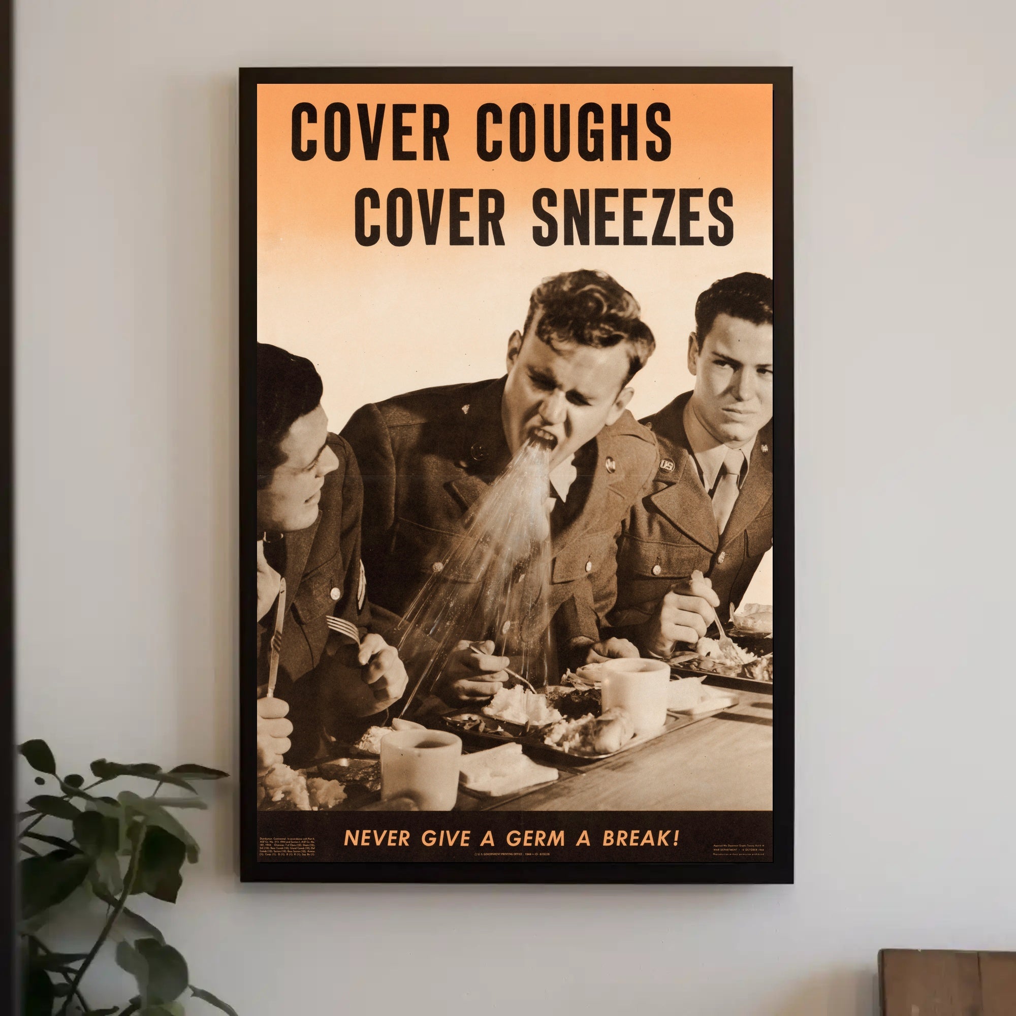 Cover Coughs and Sneezes WWII Propaganda Poster