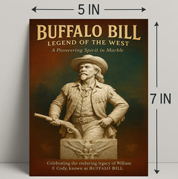Buffalo Bill Marble Statue Poster Vintage Wall Art