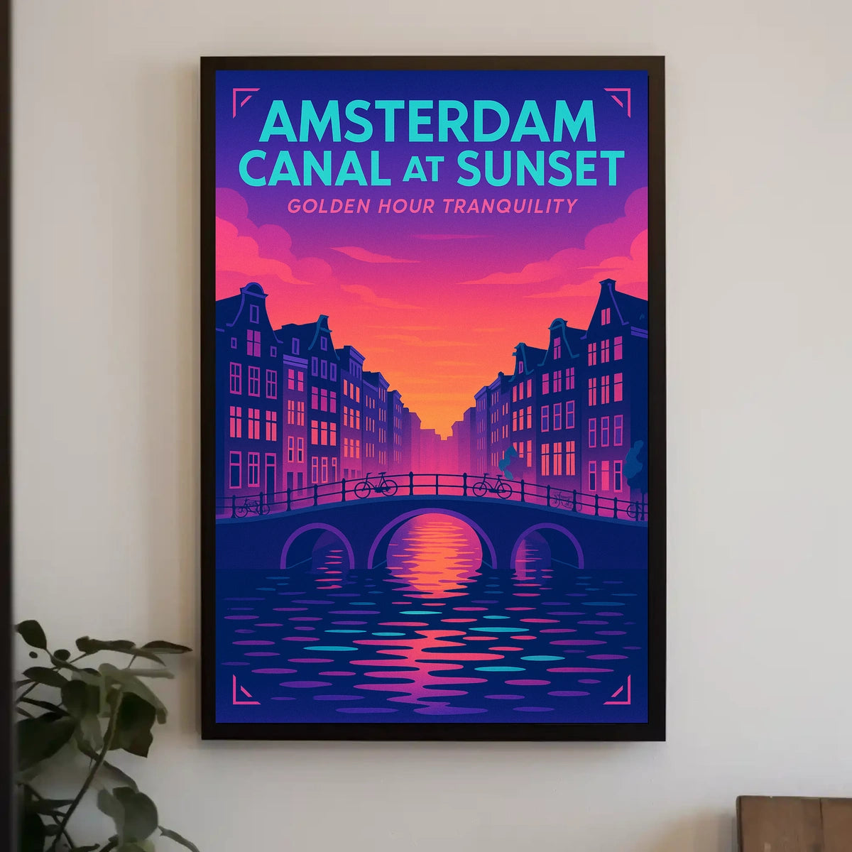 Amsterdam Canal At Sunset Poster
