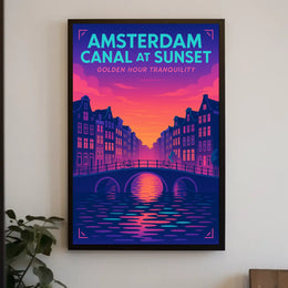 Amsterdam Canal At Sunset Poster