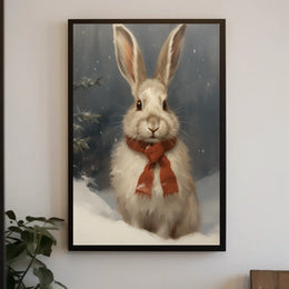 Winter Bunny Portrait Poster