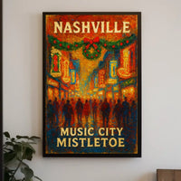 Nashville Music City Mistletoe Poster