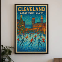 Cleveland Lakefront Glow Poster