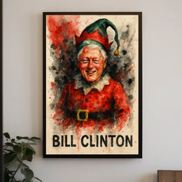 Santa-Inspired Watercolor Portrait: Abstract, Artistic, or Pop Culture Poster