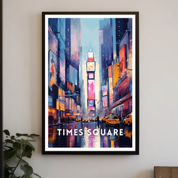 Times Square Nightlife Cityscape Poster Modern Wall Art