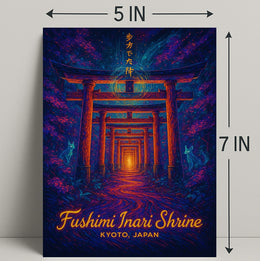 Fushimi Inari Shrine: Enchanted Pathway Fantasy Poster