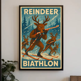 Reindeer Biathlon Poster