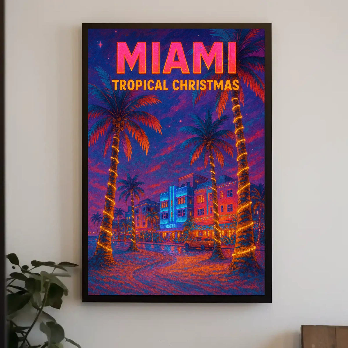 Miami Tropical Christmas Poster