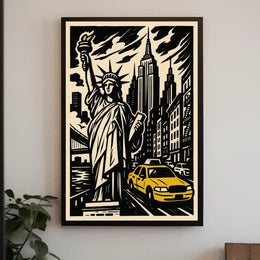 Iconic New York Poster Bold Urban Wall Art for Living Rooms
