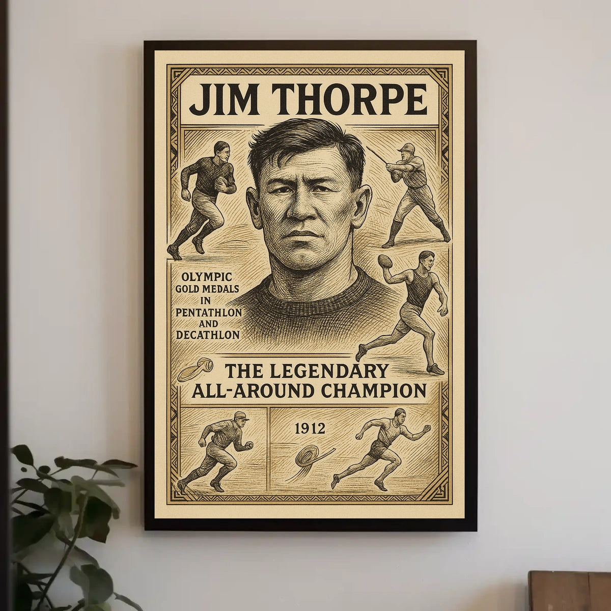 The Legendary All-Around Champion Jim Thorpe Poster