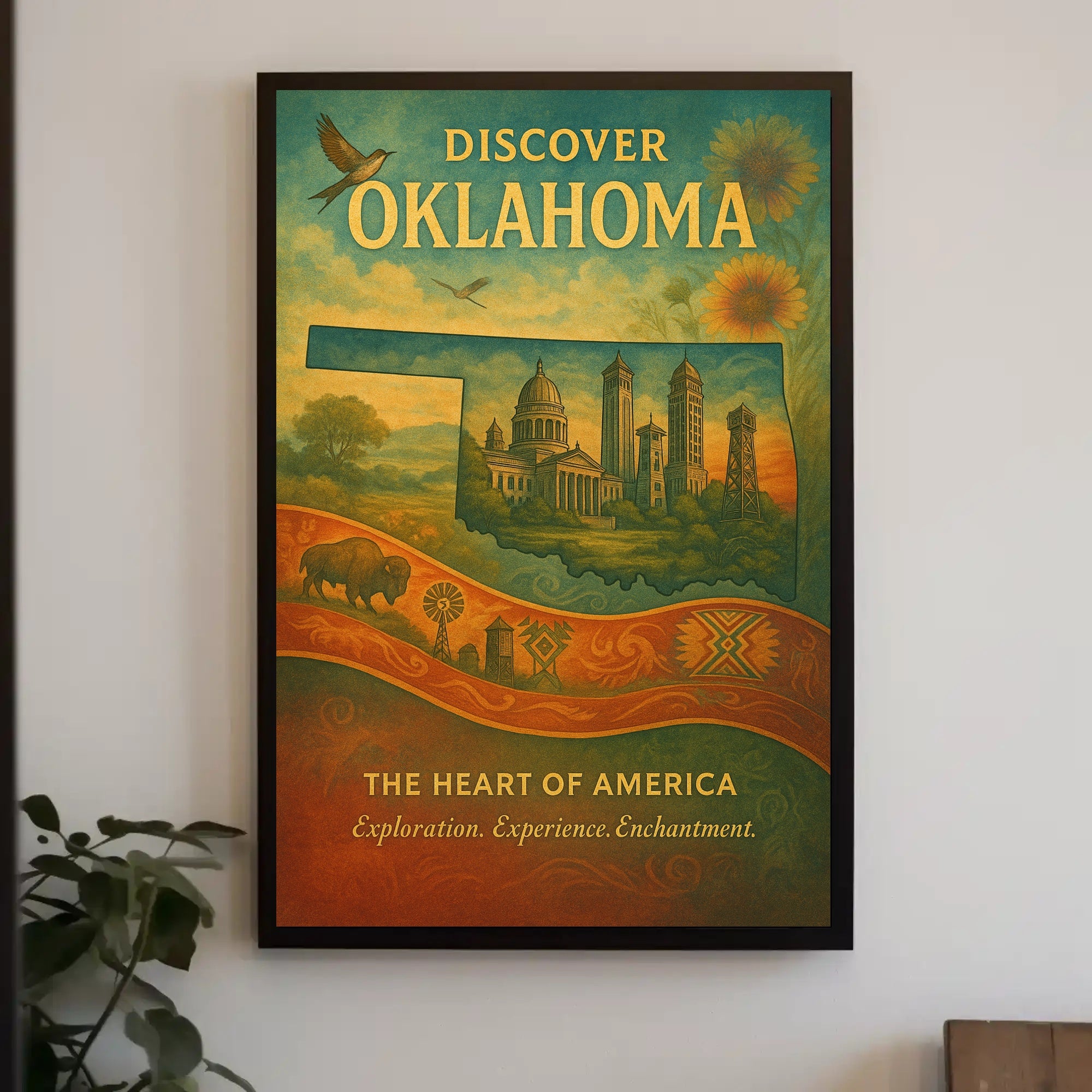 Discover Oklahoma Wall Art Print Decor PosterGoat