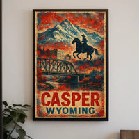 Casper Cityscape Wyoming Landscape Travel Print Photography Realism Museum Quality Wanderlust Poster