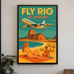 Travel to Rio de Janeiro Retro Travel Poster