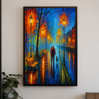 Evening Stroll in a Vibrant Cityscape Poster