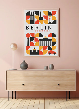 Berlin Landmarks Abstract Art Urban or Cityscape Poster
