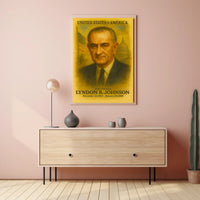 Lyndon B. Johnson 36th President of the United States Vintage Watercolor Poster