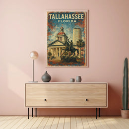 Tallahassee Skyline Florida Wanderlust Realism Poster
