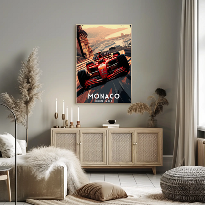 Monaco Monte Carlo F1 Race Car Grand Prix Travel Poster