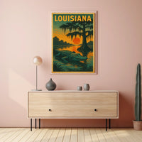 Louisiana Bayou Sunset Poster