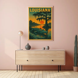 Louisiana Bayou Sunset Poster