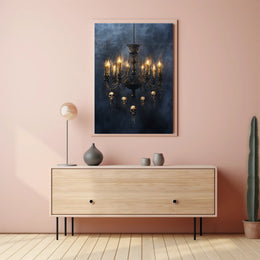 Gothic Chandelier Of Skulls Poster